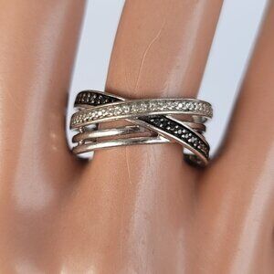 Black & White Diamond & Sterling Ring